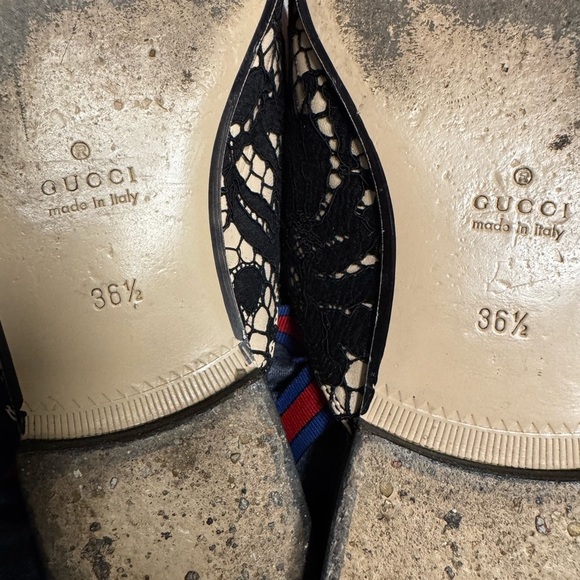 Gucci Black Lace Princetown Mules Loafers Buckle Sandals shoes Size 37 / 6.5US - Picture 9 of 9